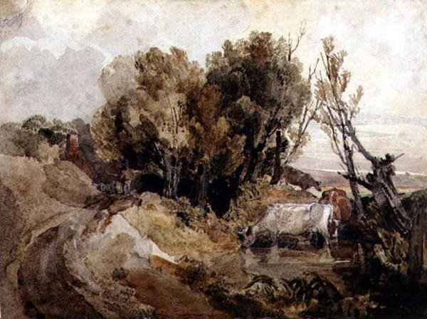 Miejsce do picia (akwarela na papierze) autorstwa Peter de Wint