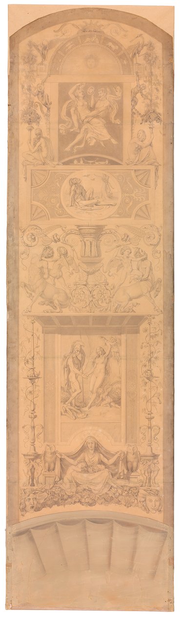 Arabeske mit Darstellungen des Raubes der Persephone, des verwundeten Philoktet und der Befreiung der Andromeda autorstwa Peter von Cornelius