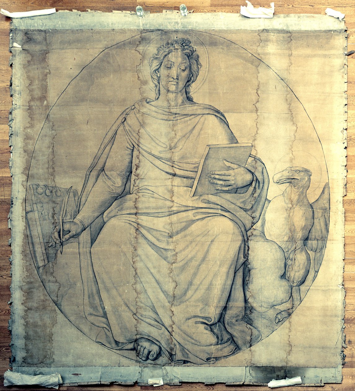 Święty Jan Ewangelista. Karton do fresków kościoła św. Ludwika w Monachium autorstwa Peter von Cornelius