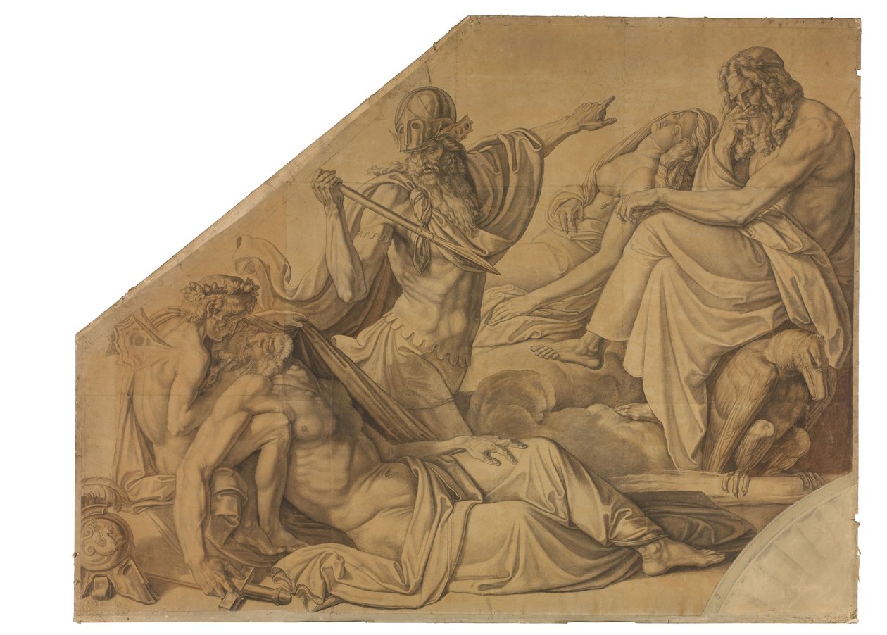 Der Traum des Agamemnon. Karton zu den Deckenbildern der Münchner Glyptothek autorstwa Peter von Cornelius