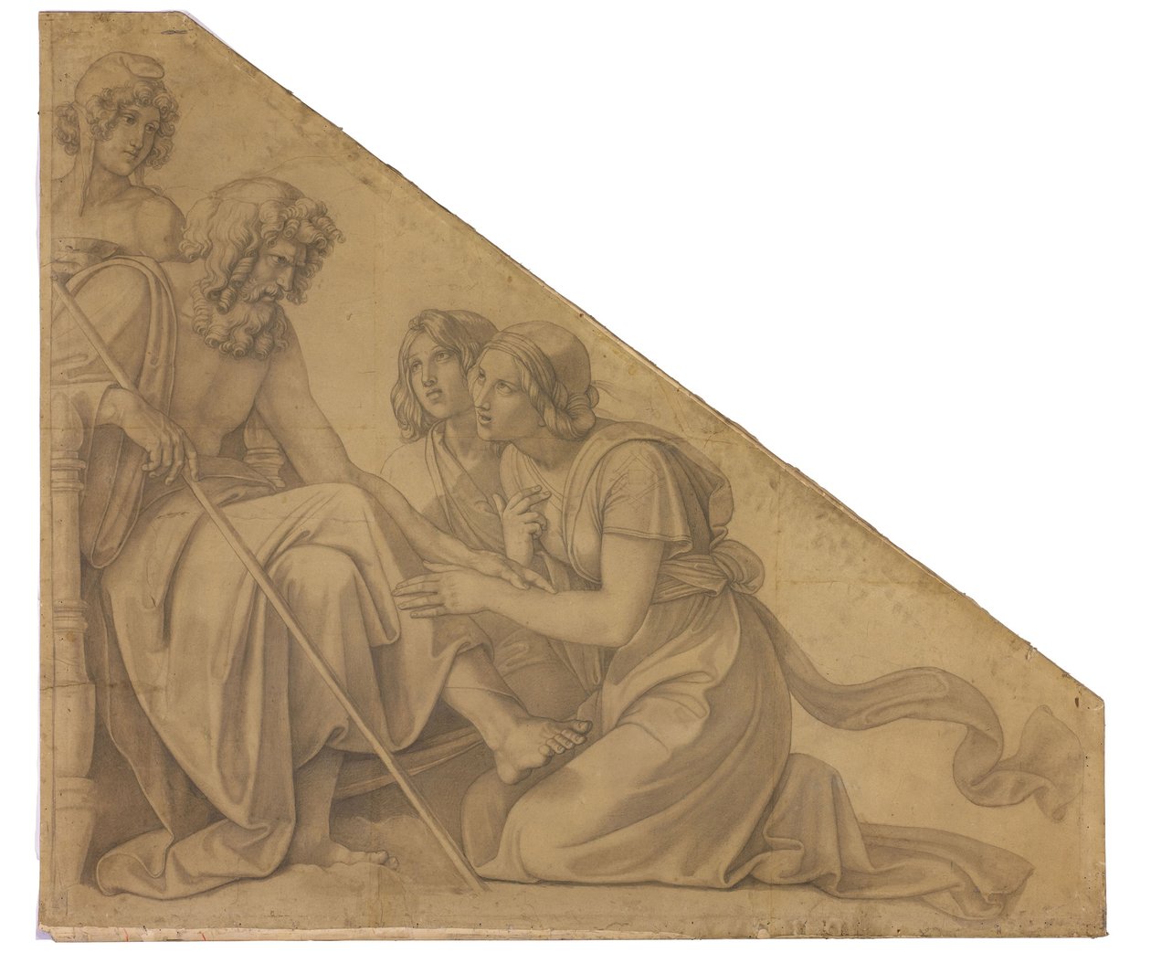 Eos und Thitonos vor Zeus. Karton zu den Deckenbildern der Münchner Glyptothek autorstwa Peter von Cornelius