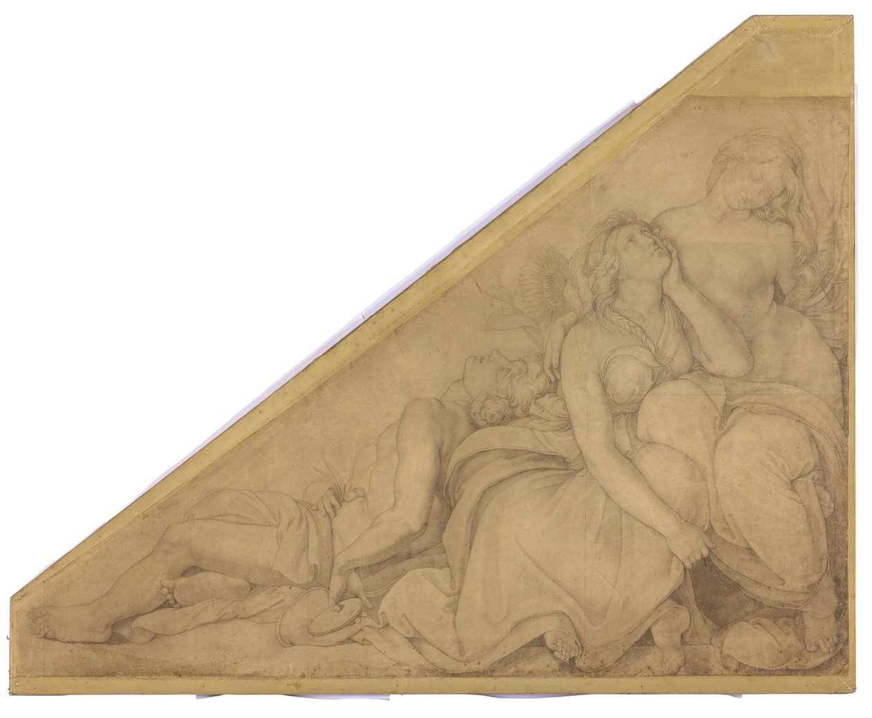 Leukothoe, Klytia und Hyakinthos, in Blumen verwandelt. Karton zu den Deckenbildern der Münchner Glyptothek autorstwa Peter von Cornelius