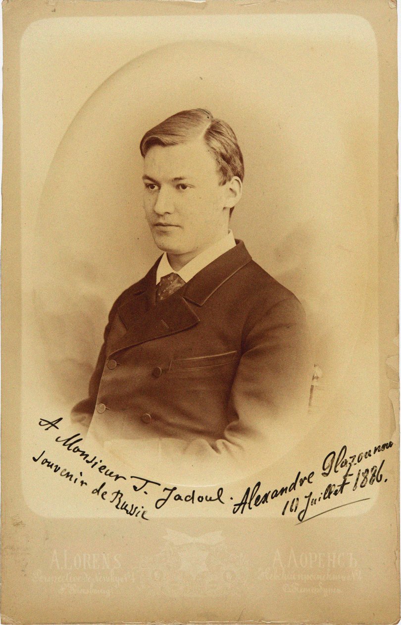 Portret kompozytora Aleksandra Głazunowa 1865-1936, 1886. autorstwa Petersburg . Photo studio Alfred Lorens