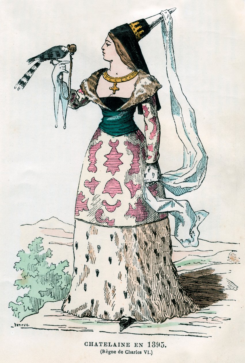 Pani dworu z czasów Karola VI z Francji, 1395 1882-1884. autorstwa Petit