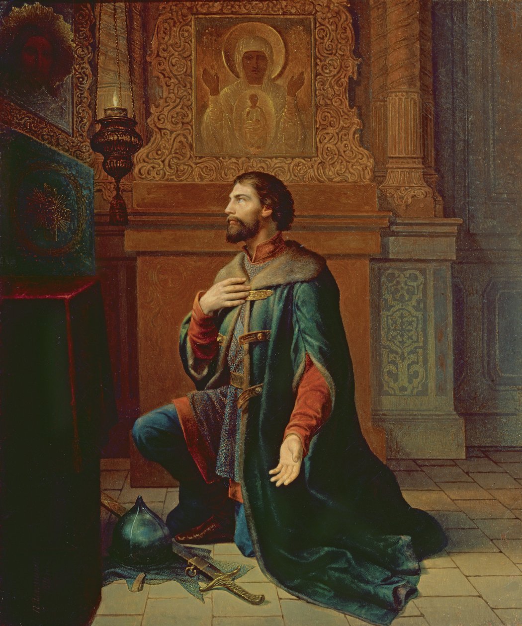 Bojar przed kampanią, 1871 autorstwa Petr Mikhailovich Shamshin