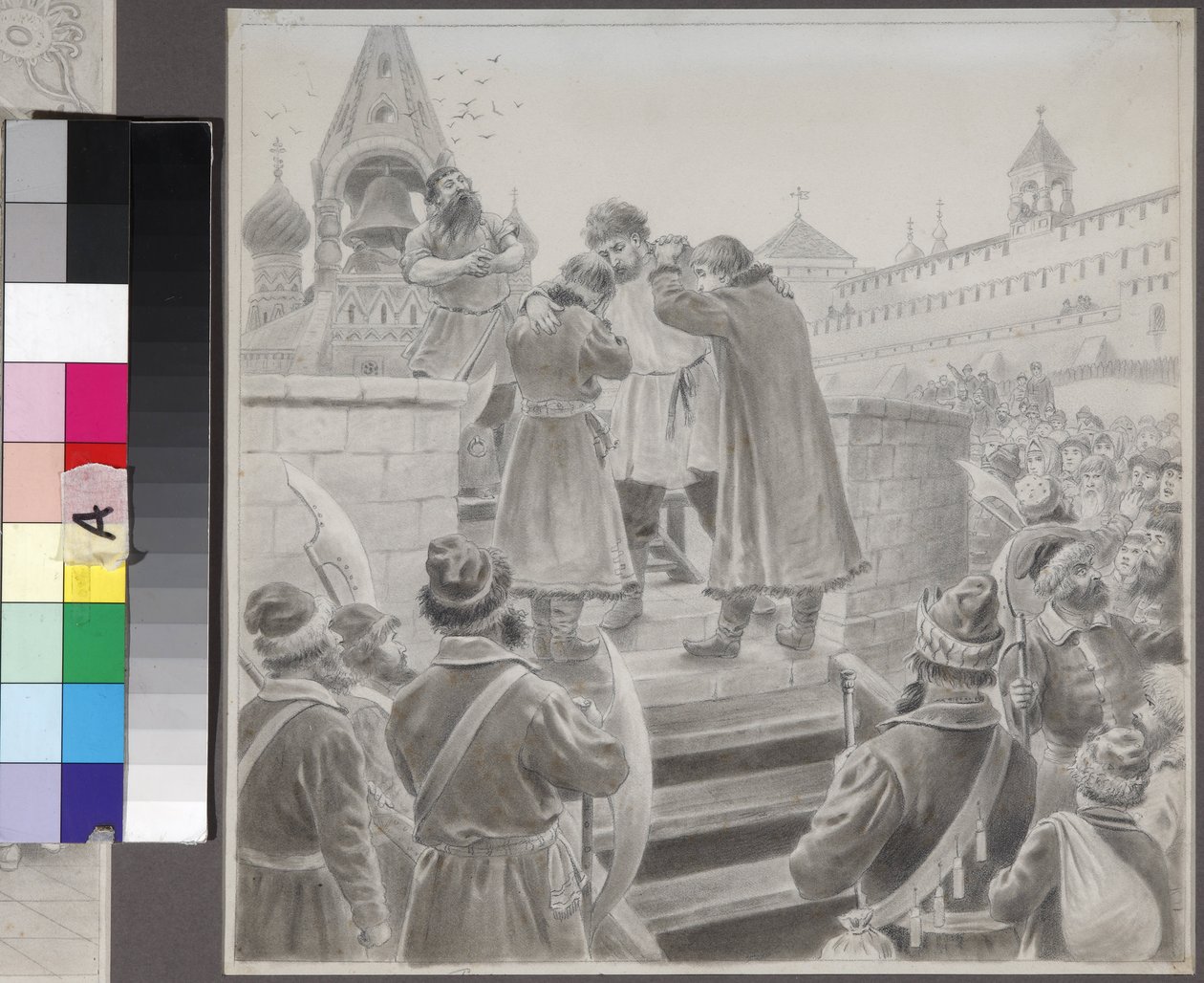 Ilustracja do wiersza Pieśń kupca Kałasznikowa M. Lermontowa par Korovin, Piotr Iwanowicz (1857-1919), - Ołówek na papierze - Państwowe Muzeum Lermontowa Tarkhany autorstwa Petr Korovin