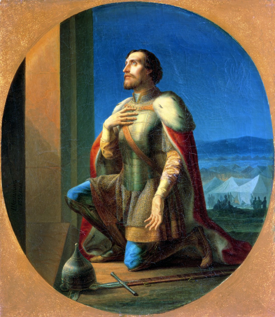 Aleksander Newski (1220/1-65) Książę Nowogrodzki, Wielki Książę Włodzimierza autorstwa Petr Mikhailovich Shamshin