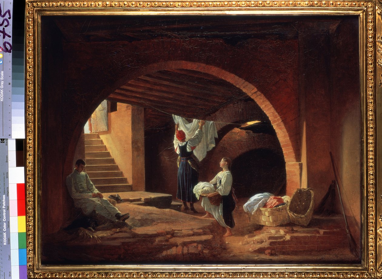 Strych Akademii Sztuk Pięknych w Petersburgu (Strych Akademii Sztuk Pięknych w Petersburgu). Obraz Piotra Wasiljewicza Basin (1793-1877). Olej na płótnie, 63,5 x 80,2 cm, ok. 1831. XIX-wieczna sztuka rosyjska. Państwo Tretyakov Ga autorstwa Petr Vasilievich Basin