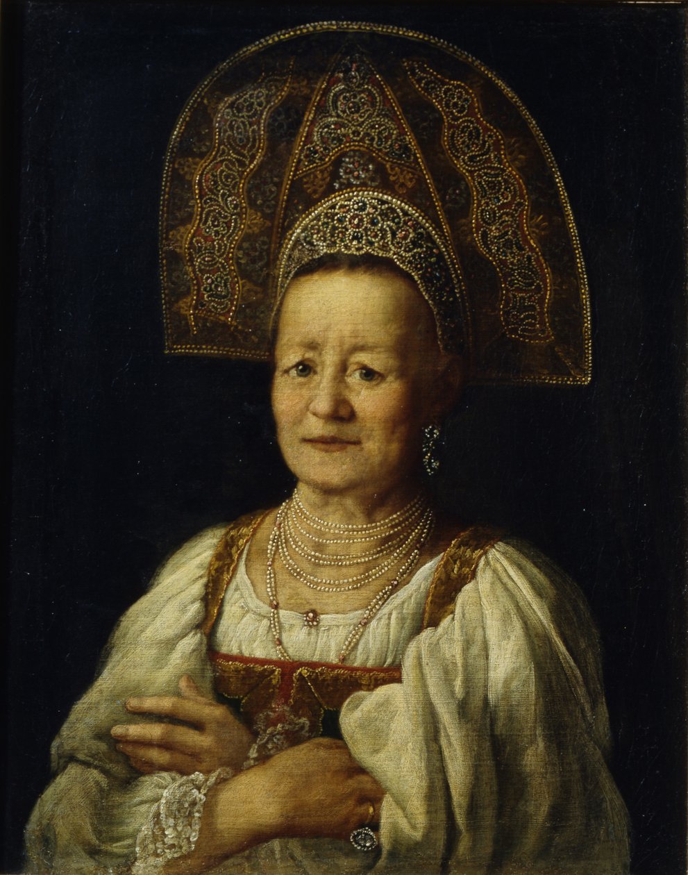 Portret kupca w Kokoszniku, 1796 autorstwa Petro Semyonovich Drozhdin