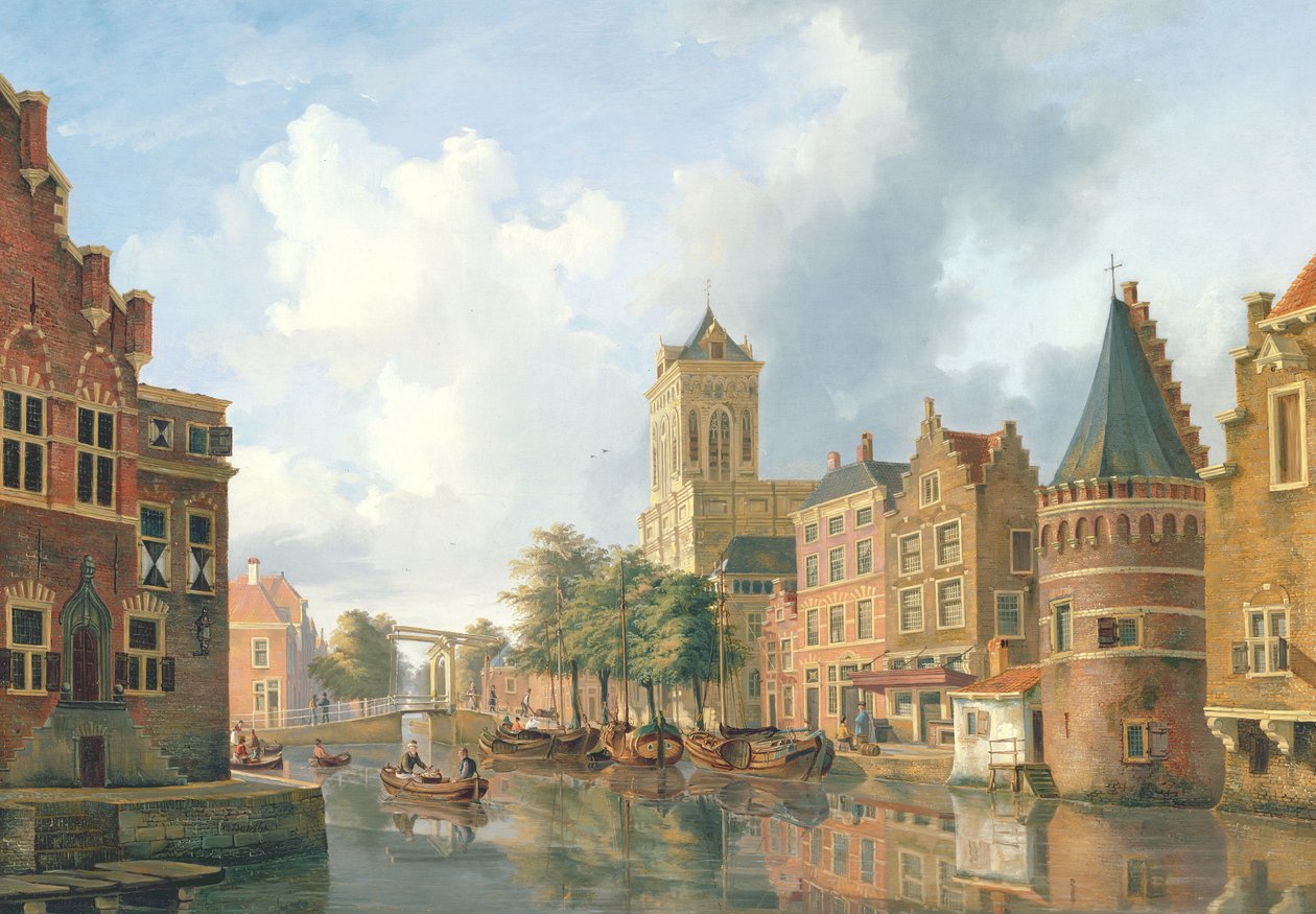 Scena uliczna w Amsterdamie autorstwa Petrus Beretta