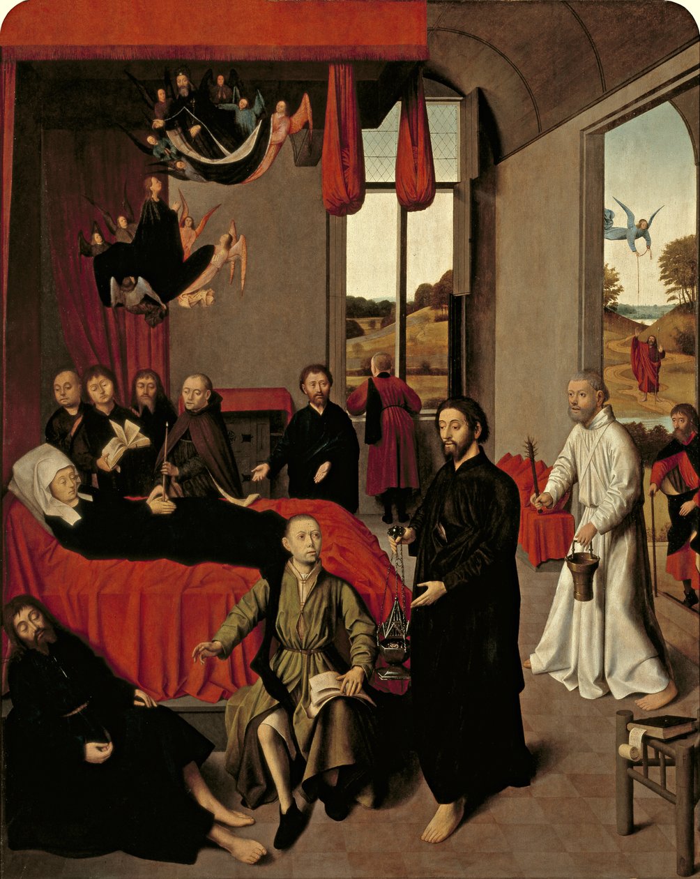 Śmierć Dziewicy, ok. 1460-65 (olej na dębie przeniesiony na mahoń i kołysany) autorstwa Petrus Christus