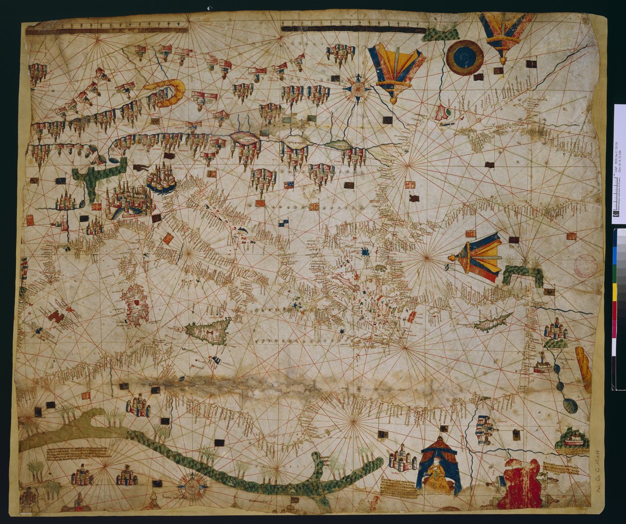 Mapa morska Morza Śródziemnego i Morza Czarnego autorstwa Petrus Roselli