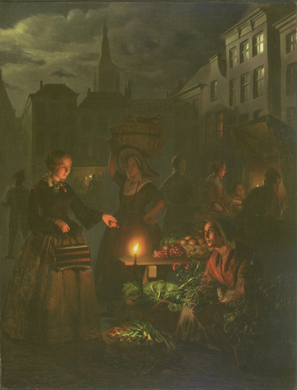 Stragan z warzywami autorstwa Petrus van Schendel