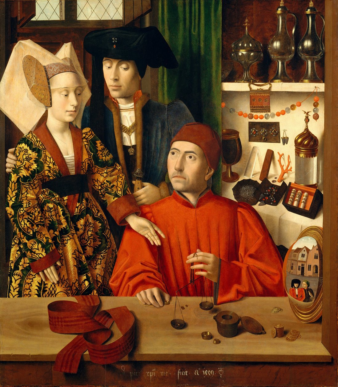 Złotnik w swoim sklepie autorstwa Petrus Christus
