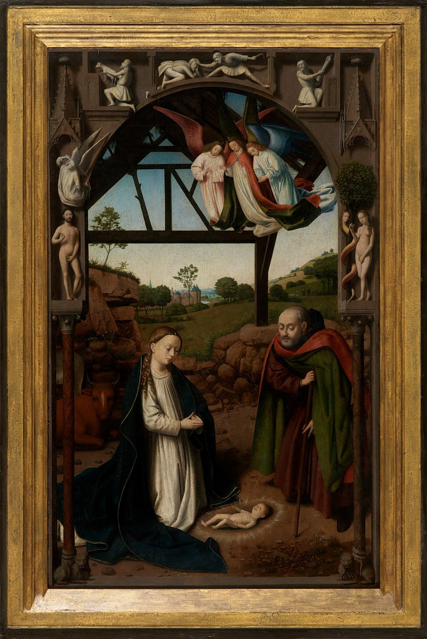 Adoracja Dzieciątka Jezus autorstwa Petrus Christus