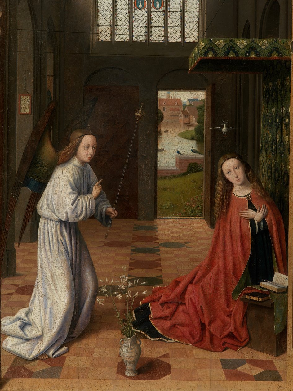 Szczegóły Zwiastowania autorstwa Petrus Christus