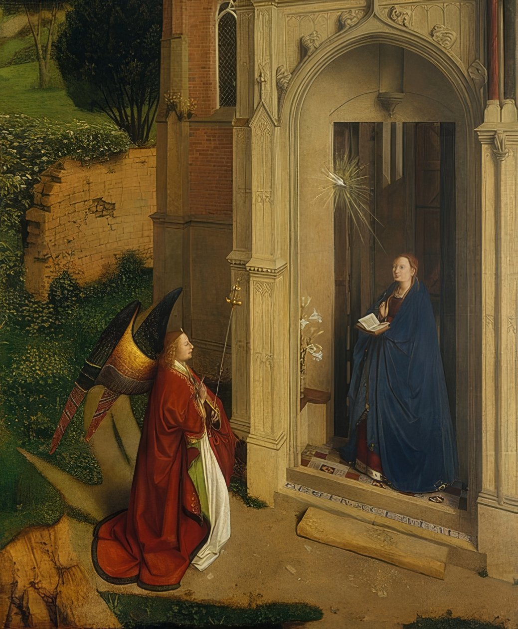 Zwiastowanie. Około 1450 autorstwa Petrus Christus