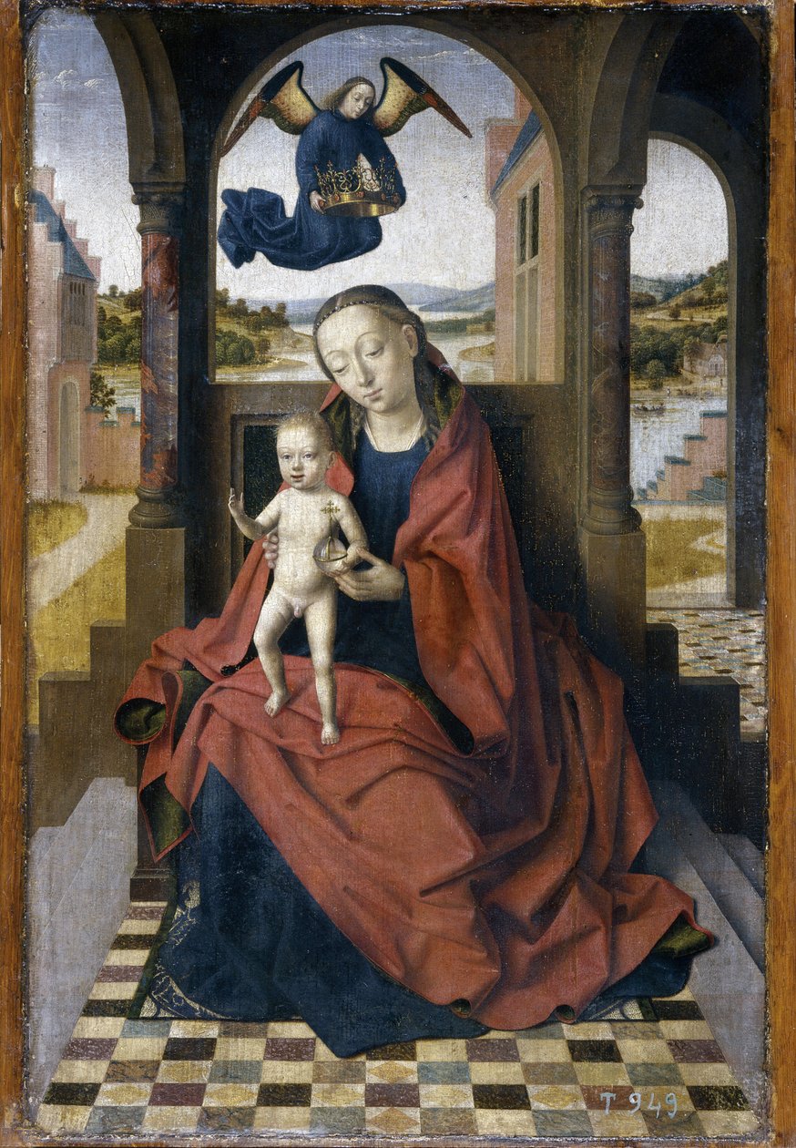 Madonna z Dzieciątkiem - Obraz Petrusa Christusa (1410/20-1476), olej na drewnie (49x34 cm), ok. 1460 - (Madonna z Dzieciątkiem - Olej na drewnie autorstwa Petrusa Christusa autorstwa Petrus Christus