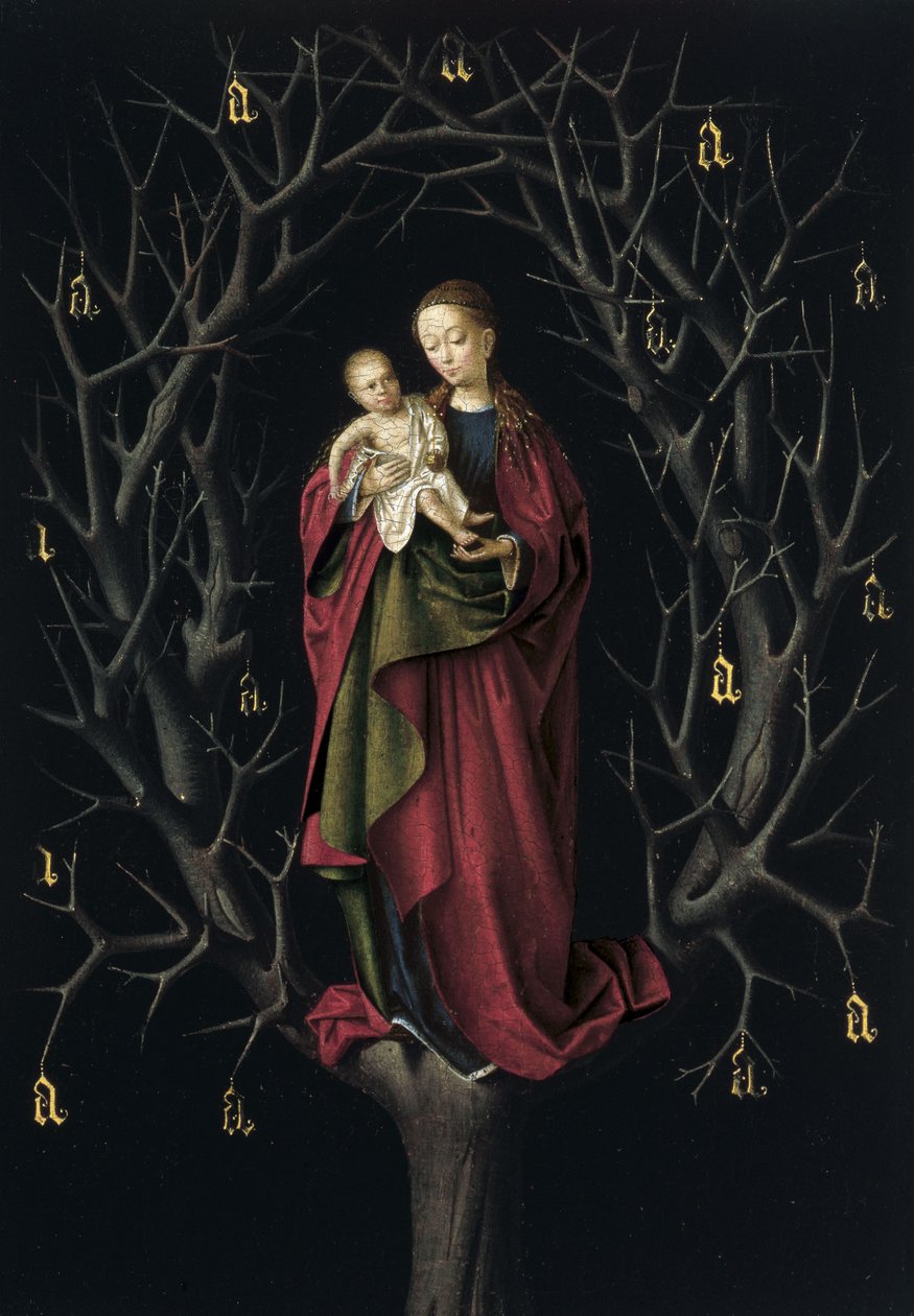Matka Boża Suchego Drzewa, ok. 1465 autorstwa Petrus Christus