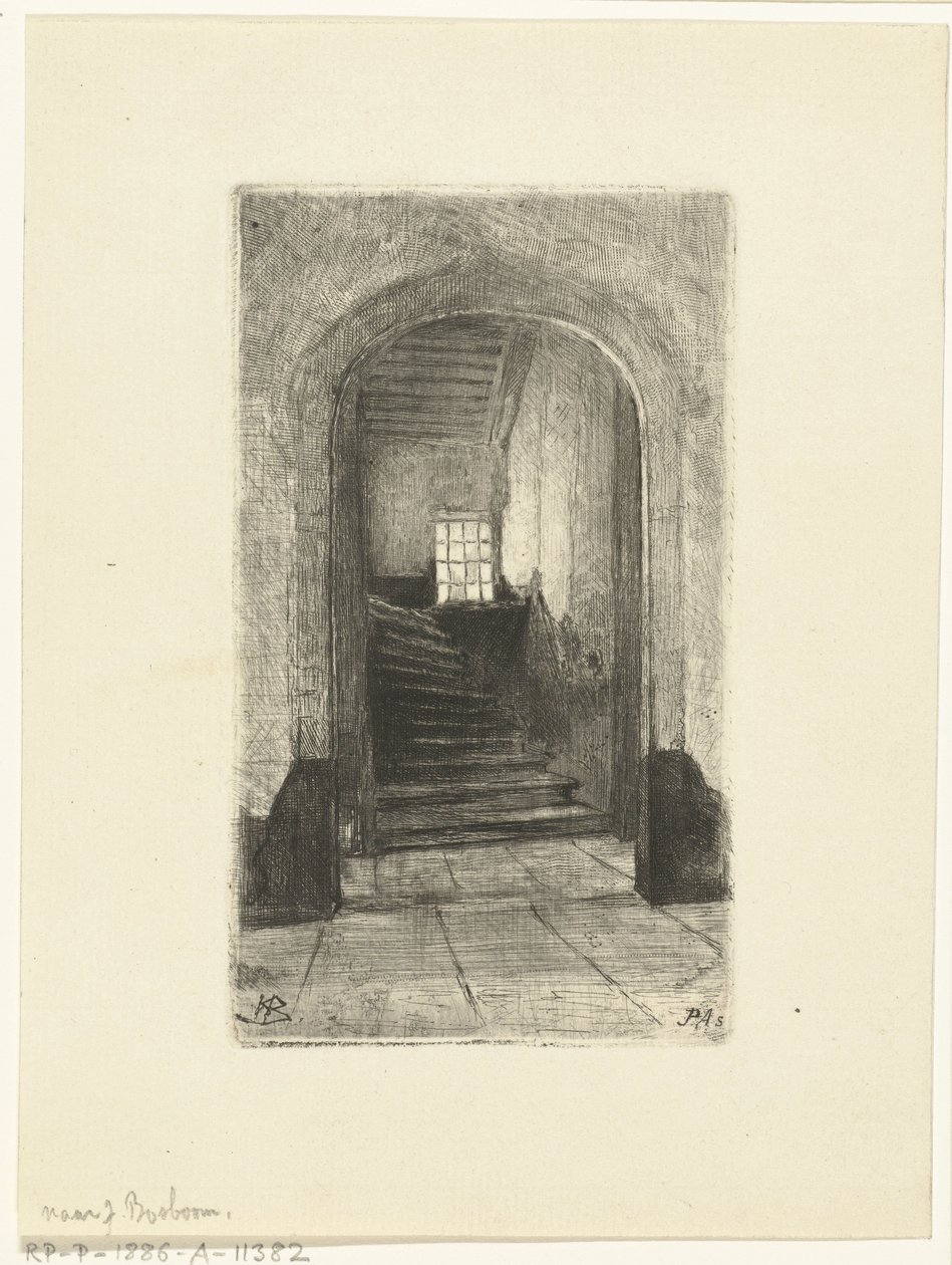 Widok na schody w Prinsenhof w Delft autorstwa Petrus Johannes Arendzen