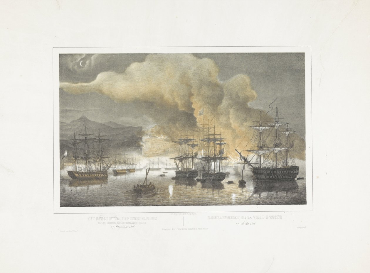Bombardowanie Algieru, 1816 Ostrzał miasta Algier przez zjednoczoną eskadrę angielsko-holenderską 27 sierpnia 1816 / Bombardement de la ville d