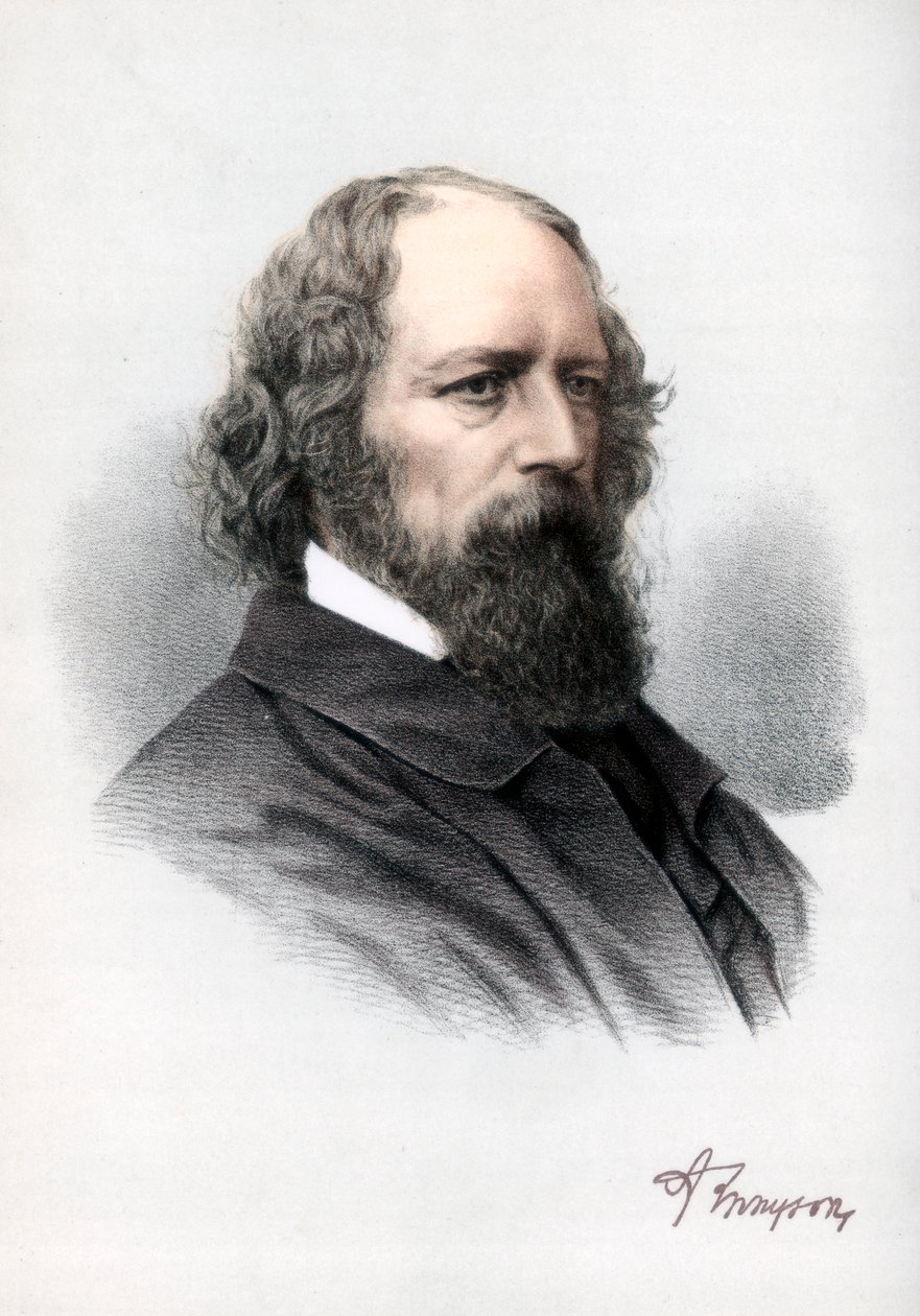 Alfred Tennyson, 1. baron Tennyson, angielski poeta, ok. 1890. autorstwa Petter and Galpin Cassell