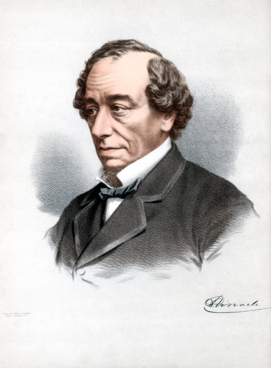 Benjamin Disraeli, 1. hrabia Beaconsfield, brytyjski konserwatywny mąż stanu, c1890. autorstwa Petter and Galpin Cassell
