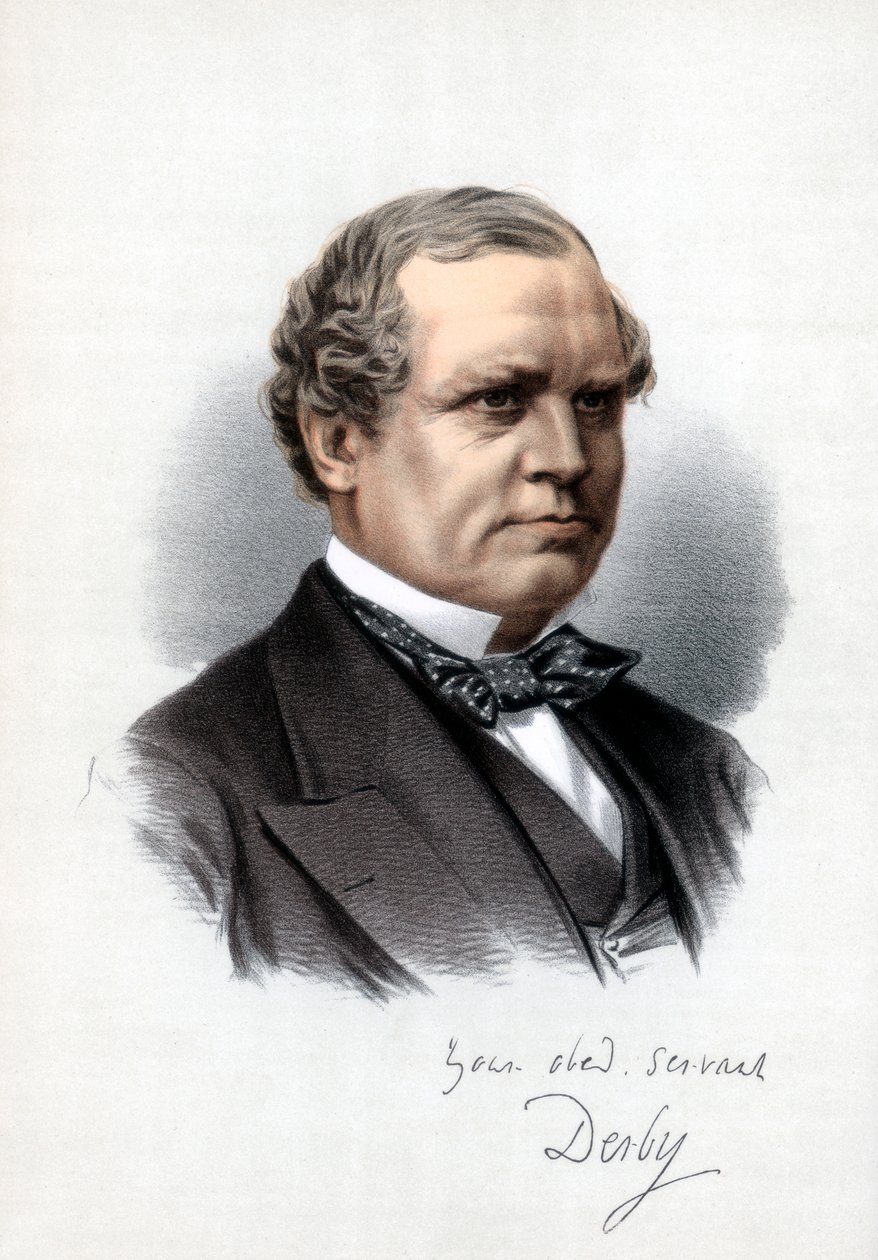 Edward Henry Stanley, 15 hrabia Derby, premier Wielkiej Brytanii, c1890. autorstwa Petter and Galpin Cassell