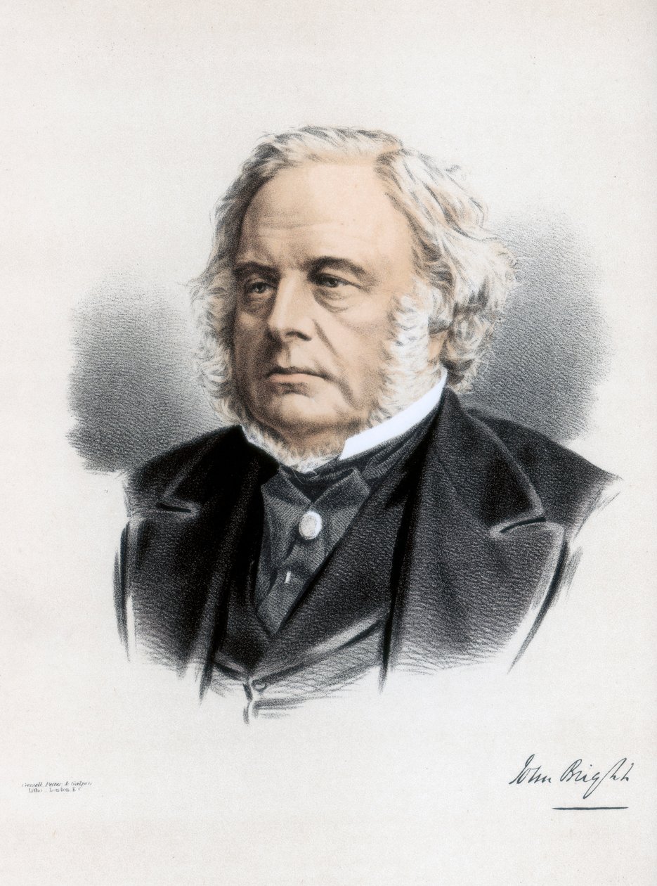 John Bright, brytyjski radykalny i liberalny mąż stanu, ok. 1890. autorstwa Petter and Galpin Cassell