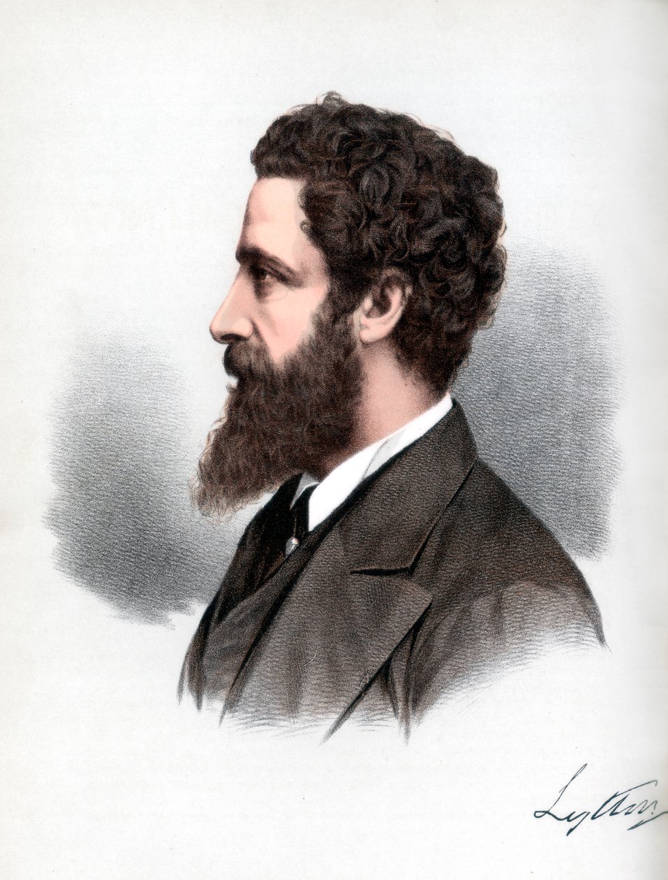 Robert Bulwer-Lytton, 1. hrabia Lytton, angielski poeta i mąż stanu, ok. 1890. autorstwa Petter and Galpin Cassell
