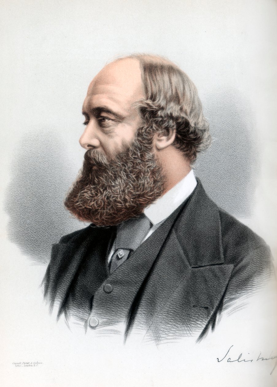 Robert Gascoyne-Cecil, 3. markiz Salisbury, brytyjski mąż stanu i premier, ok. 1890 r. autorstwa Petter and Galpin Cassell