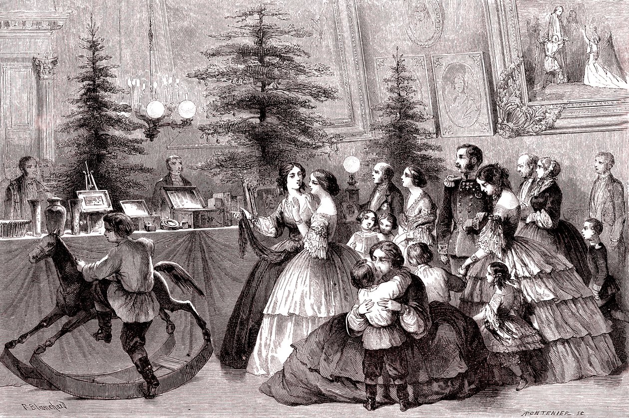 Boże Narodzenie w Sankt Petersburgu, Rosja. 1861 (grawerowanie) autorstwa Pharamond Blanchard
