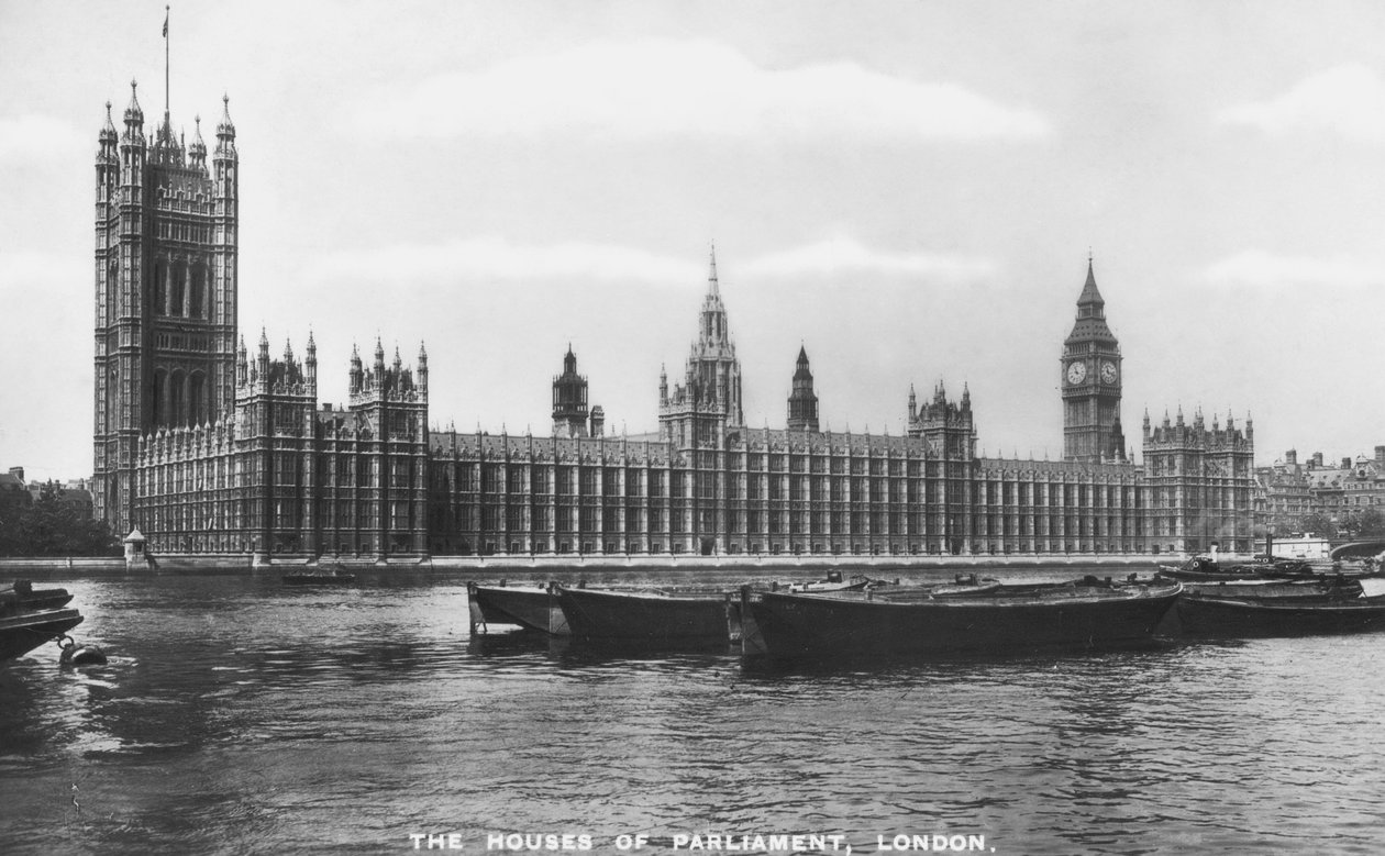 Houses of Parliament, Westminster, Londyn, 1933. autorstwa Philco Publishing Company