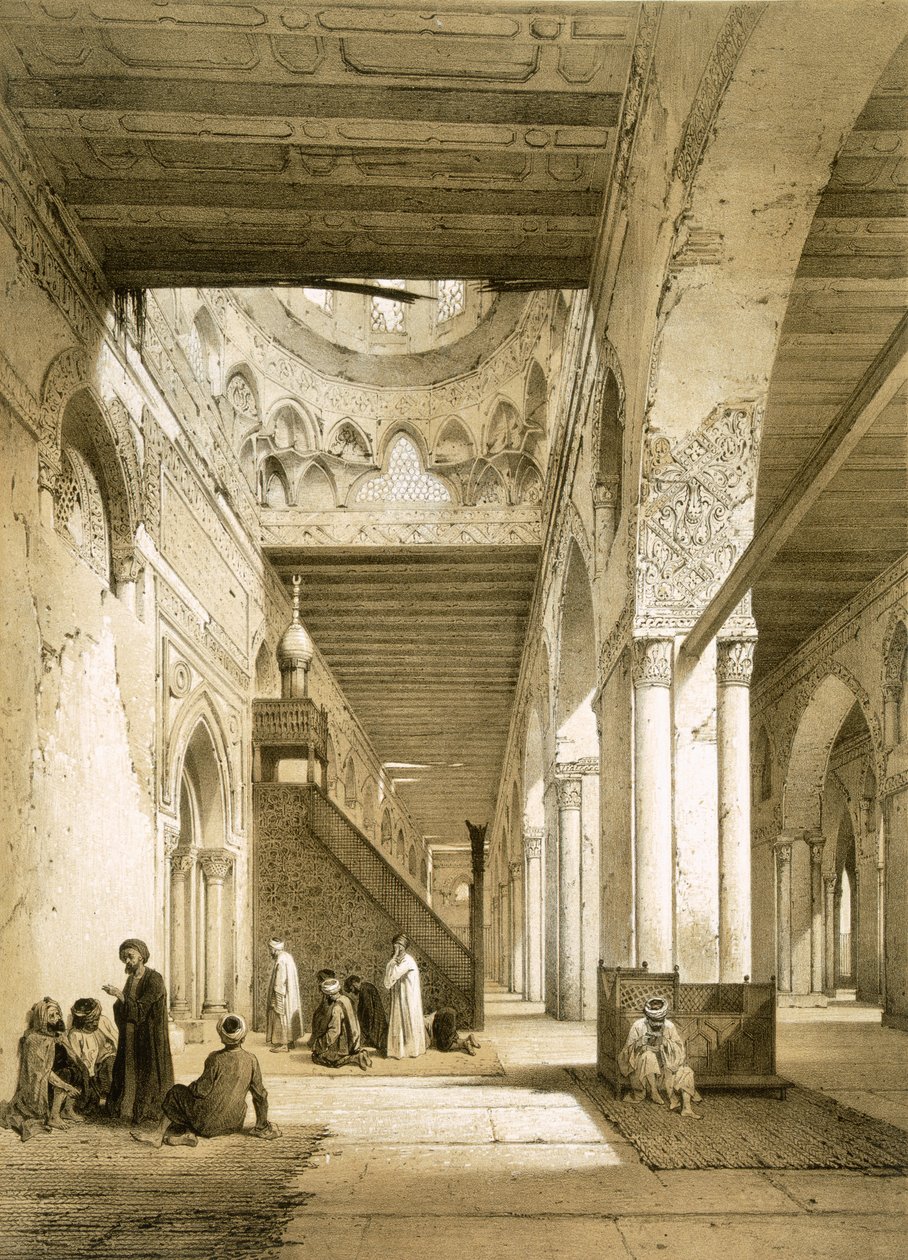Wnętrze Maqsourah w Meczecie Ahmeda Ibn-Toulouna z IX wieku, Kair autorstwa Philibert Joseph Girault de Prangey