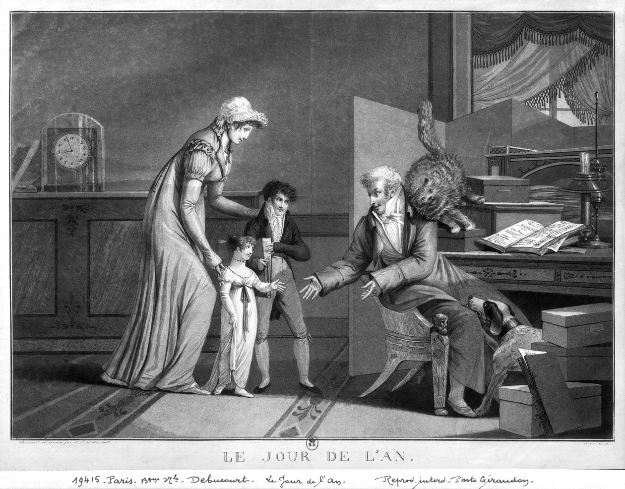 Nowy Rok, 1807 autorstwa Philibert Louis Debucourt