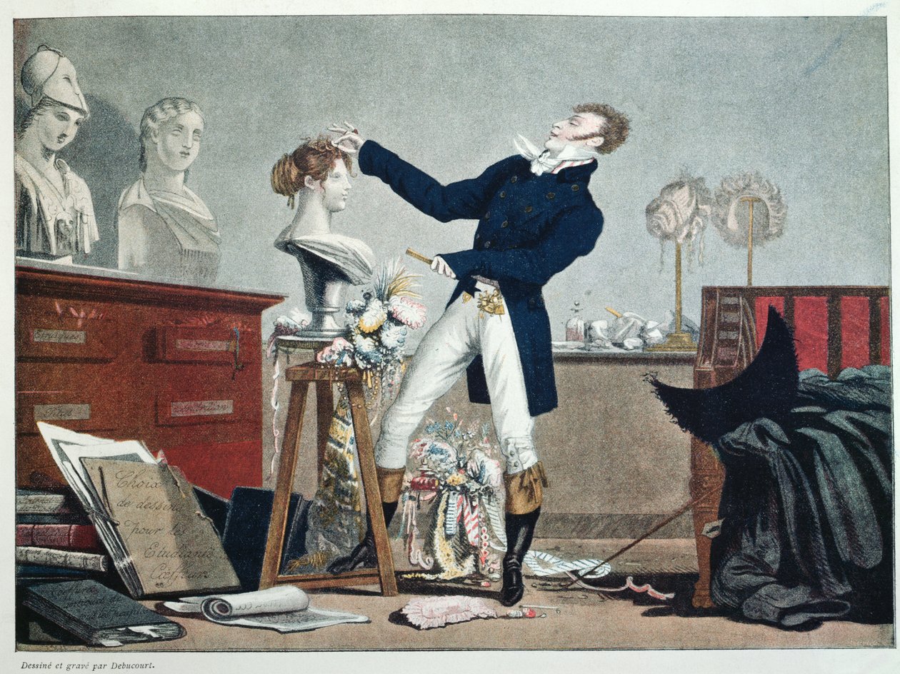 Przygotowanie peruki autorstwa Philibert Louis Debucourt