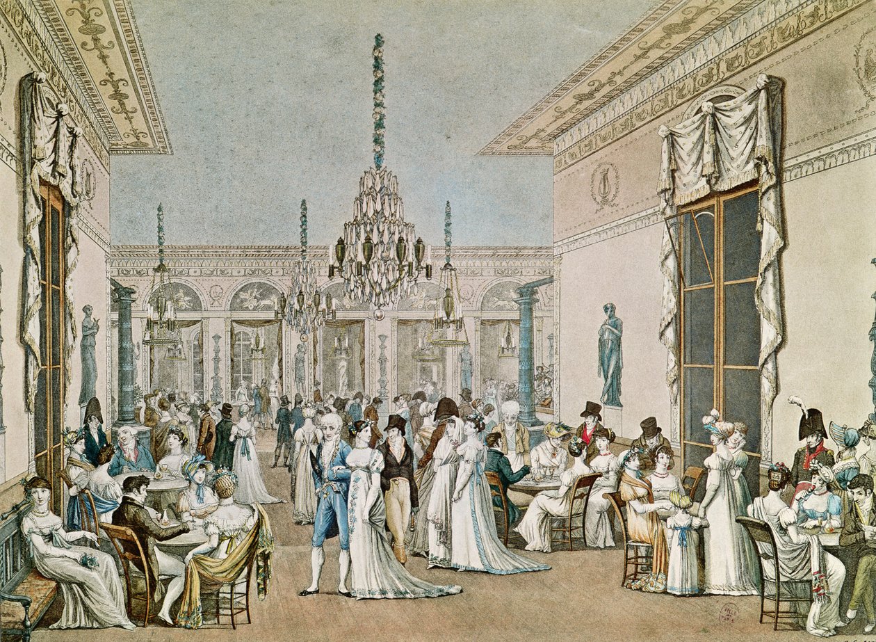 Cafe Frascati w 1807 r. (zob. też 177420) autorstwa Philibert Louis Debucourt