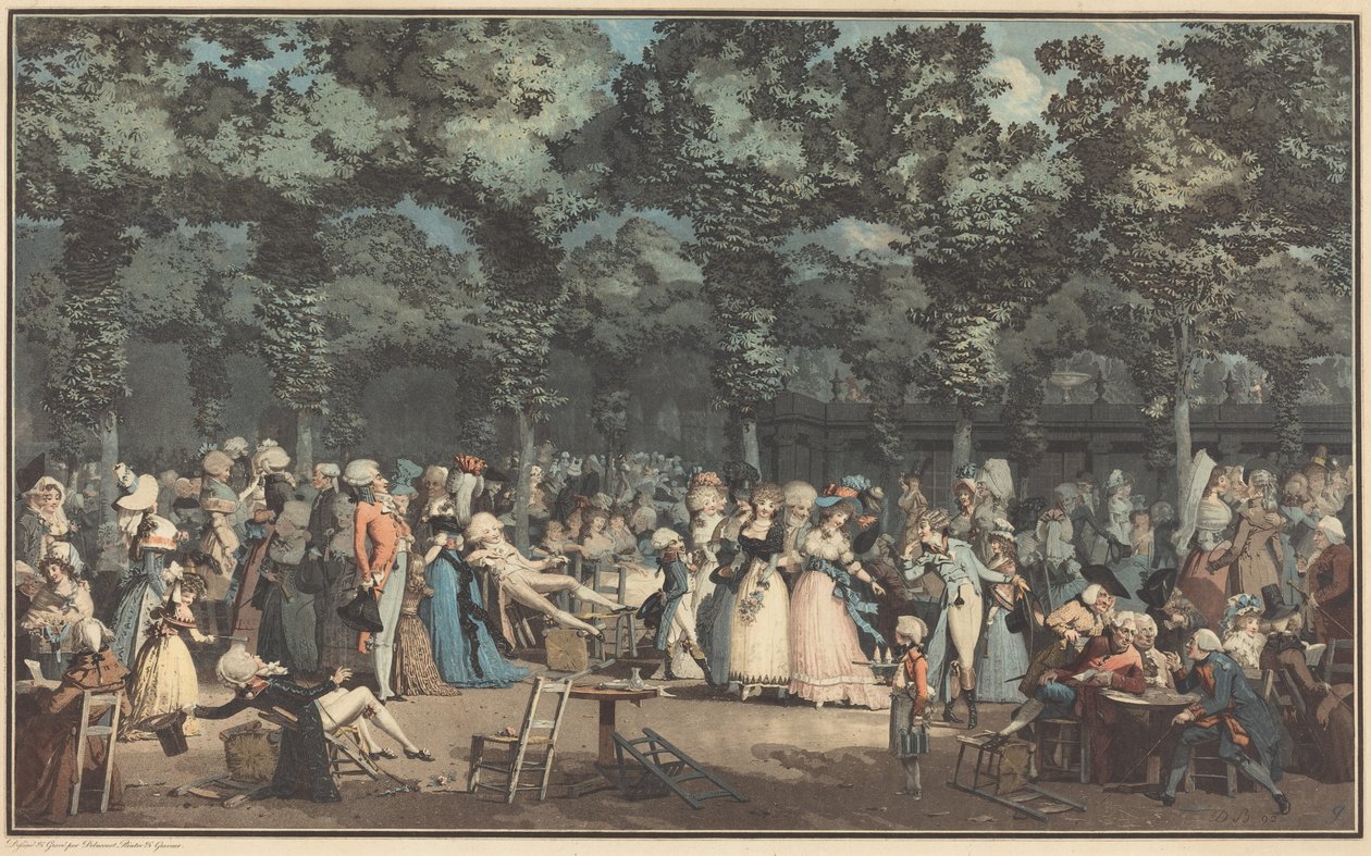 Publiczna promenada autorstwa Philibert-Louis Debucourt
