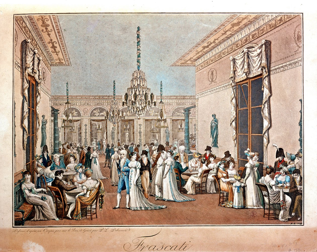 Cafe Frascati przy Debucourt, początek XIX wieku. autorstwa Philibert Louis Debucourt