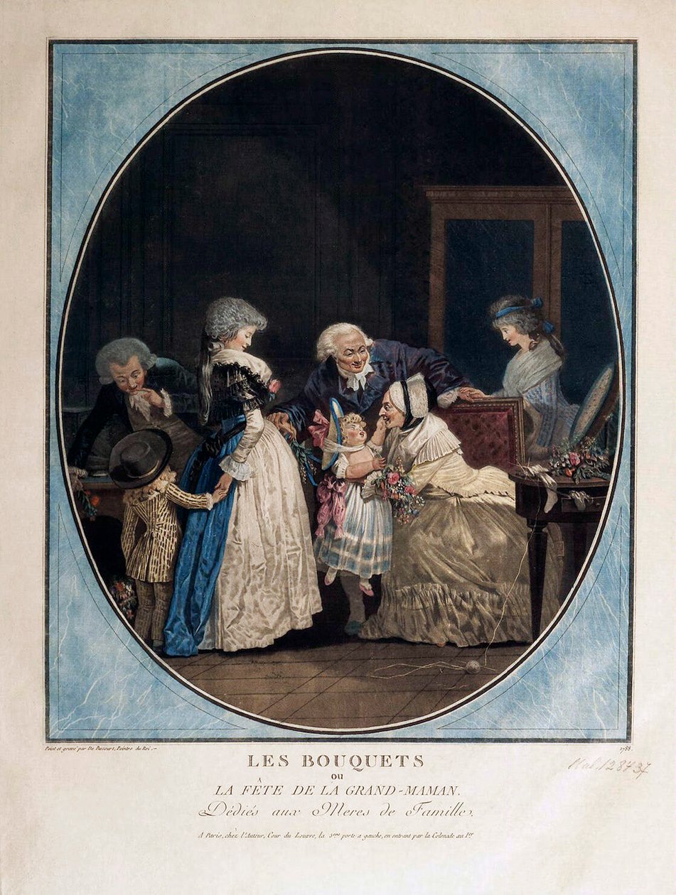 Gratulacje z okazji imienin babci 1788. autorstwa Philibert Louis Debucourt