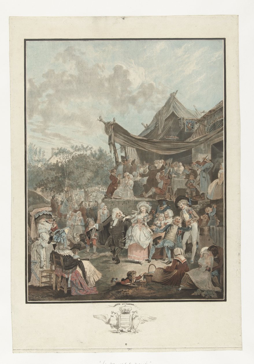 Dansende bruid Menuet Oblubienicy autorstwa Philibert Louis Debucourt