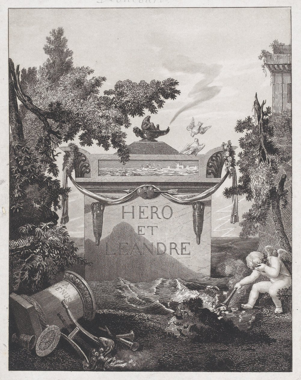 Frontyspis do Hero i Leander, 1801. autorstwa Philibert Louis Debucourt
