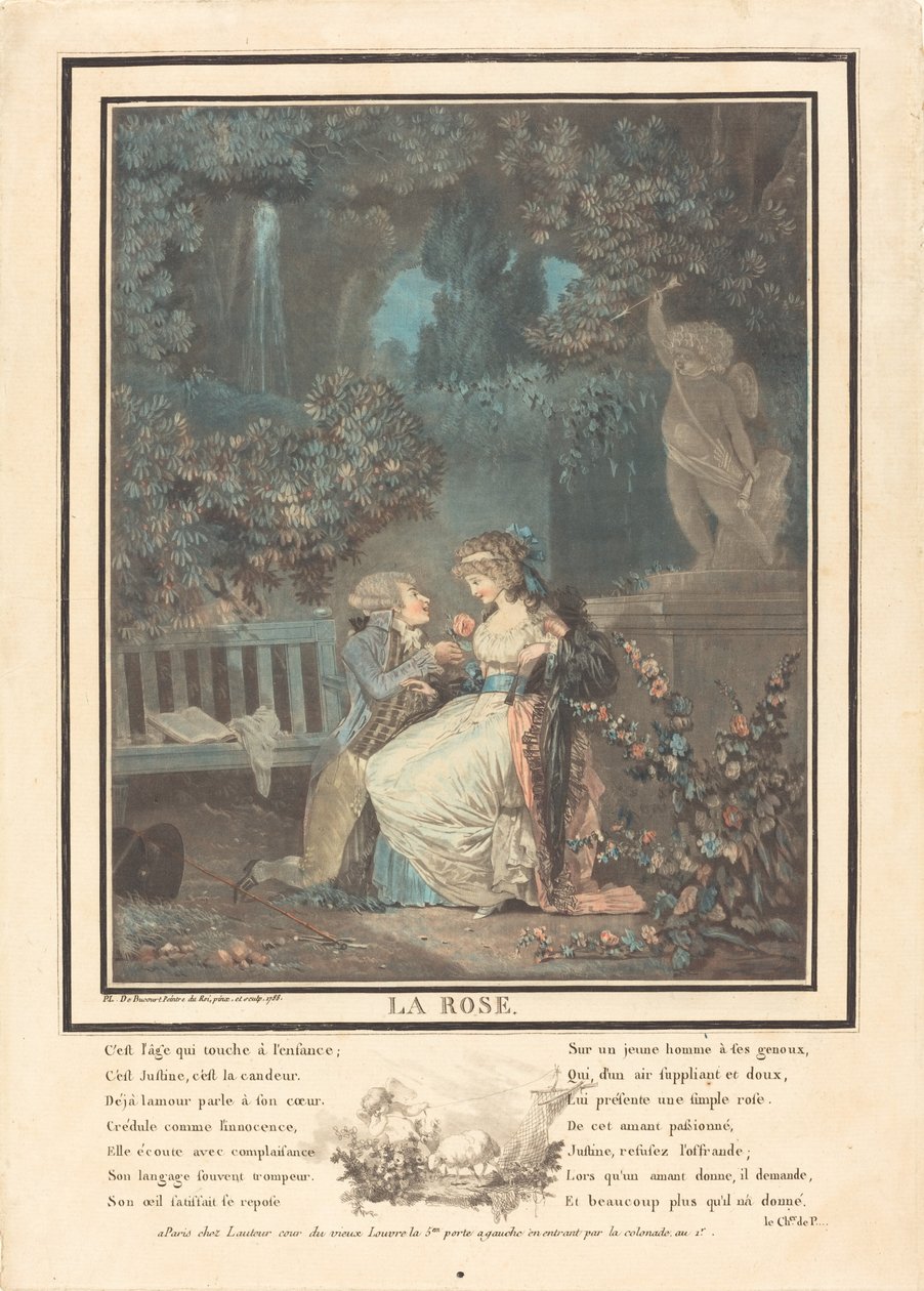 Róża autorstwa Philibert Louis Debucourt