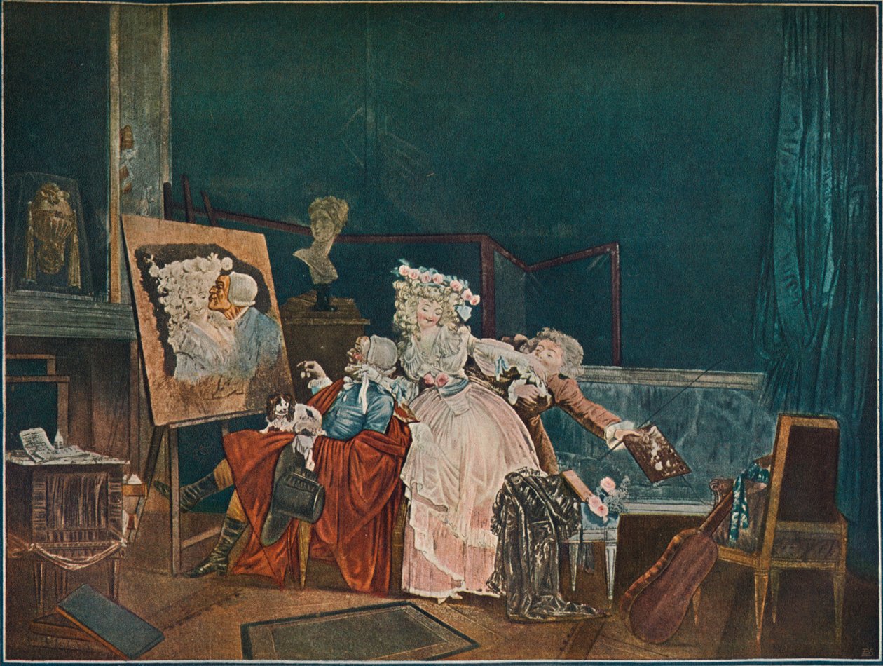 Dwa pocałunki, 1786, 1902 autorstwa Philibert Louis Debucourt