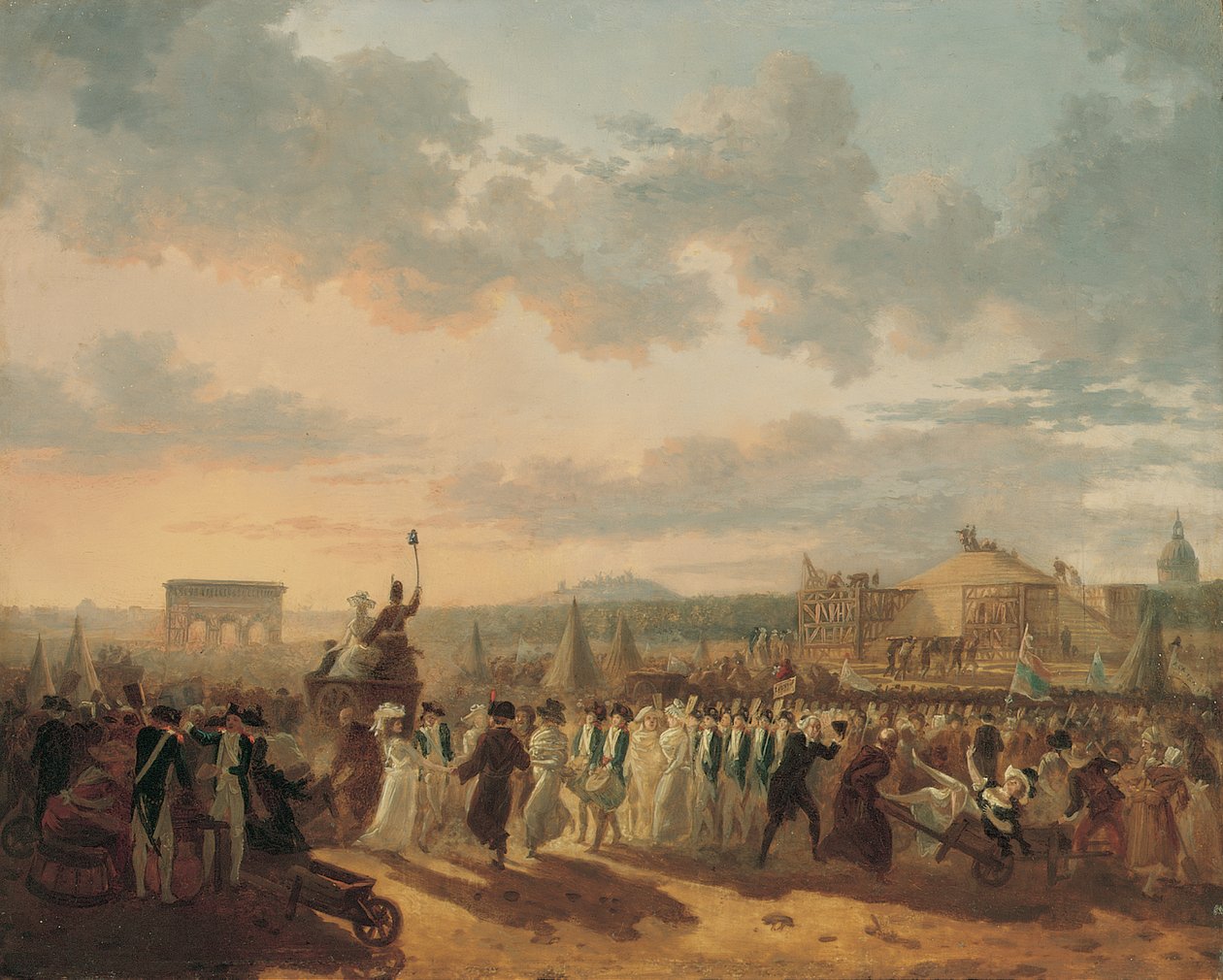 Przygotowania do Fete de la Federation, 14 lipca 1790 autorstwa Philibert Louis Debucourt