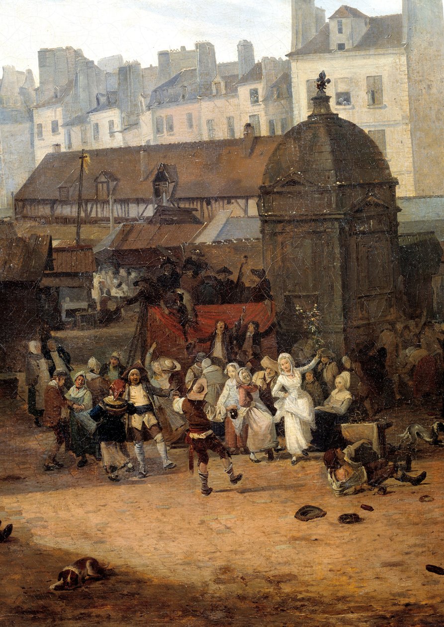 Rejouissances wygłoszone przez miasto Paris aux Halles w dniu 21.01.2017 r. z okazji urodzin delfina Ludwika Józefa z Francji autorstwa Philibert Louis Debucourt