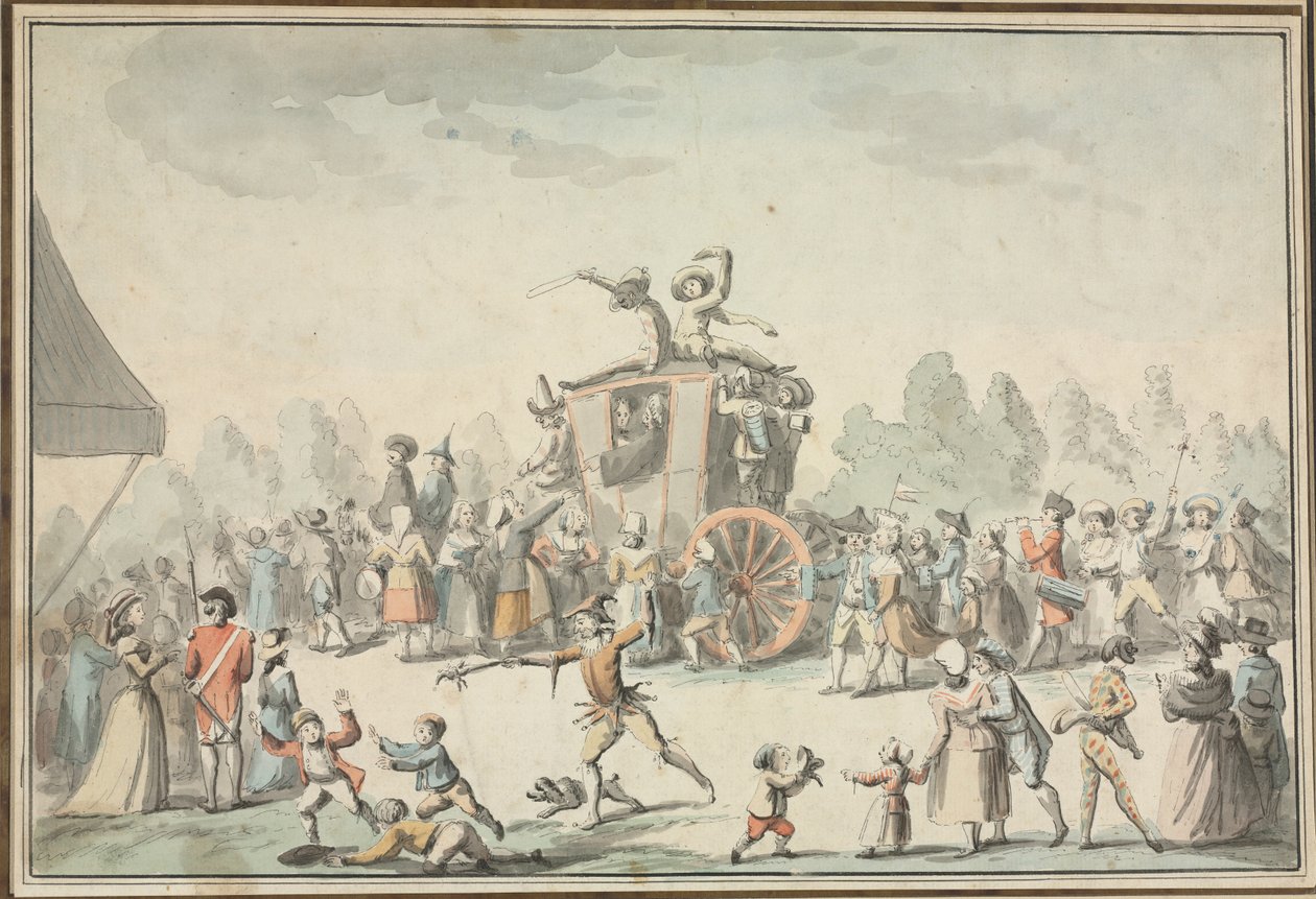 Scena karnawałowa. autorstwa Philibert Louis Debucourt