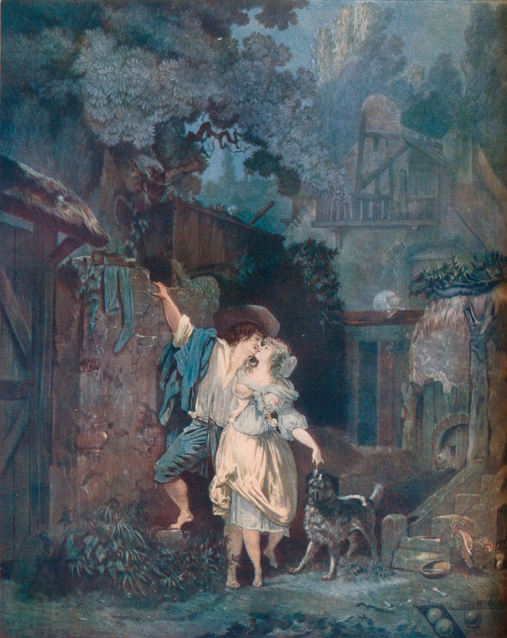 Wzniesienie, czyli Lescalade Morning Farewell, ou les adieux du matin, 1787 autorstwa Philibert Louis Debucourt