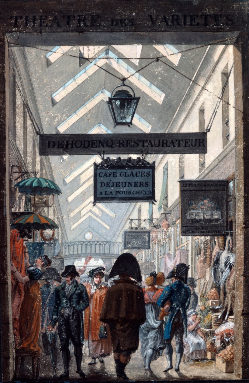 Shopping Arcade des Panoramas w Paryżu, 1807 autorstwa Philibert Louis Debucourt