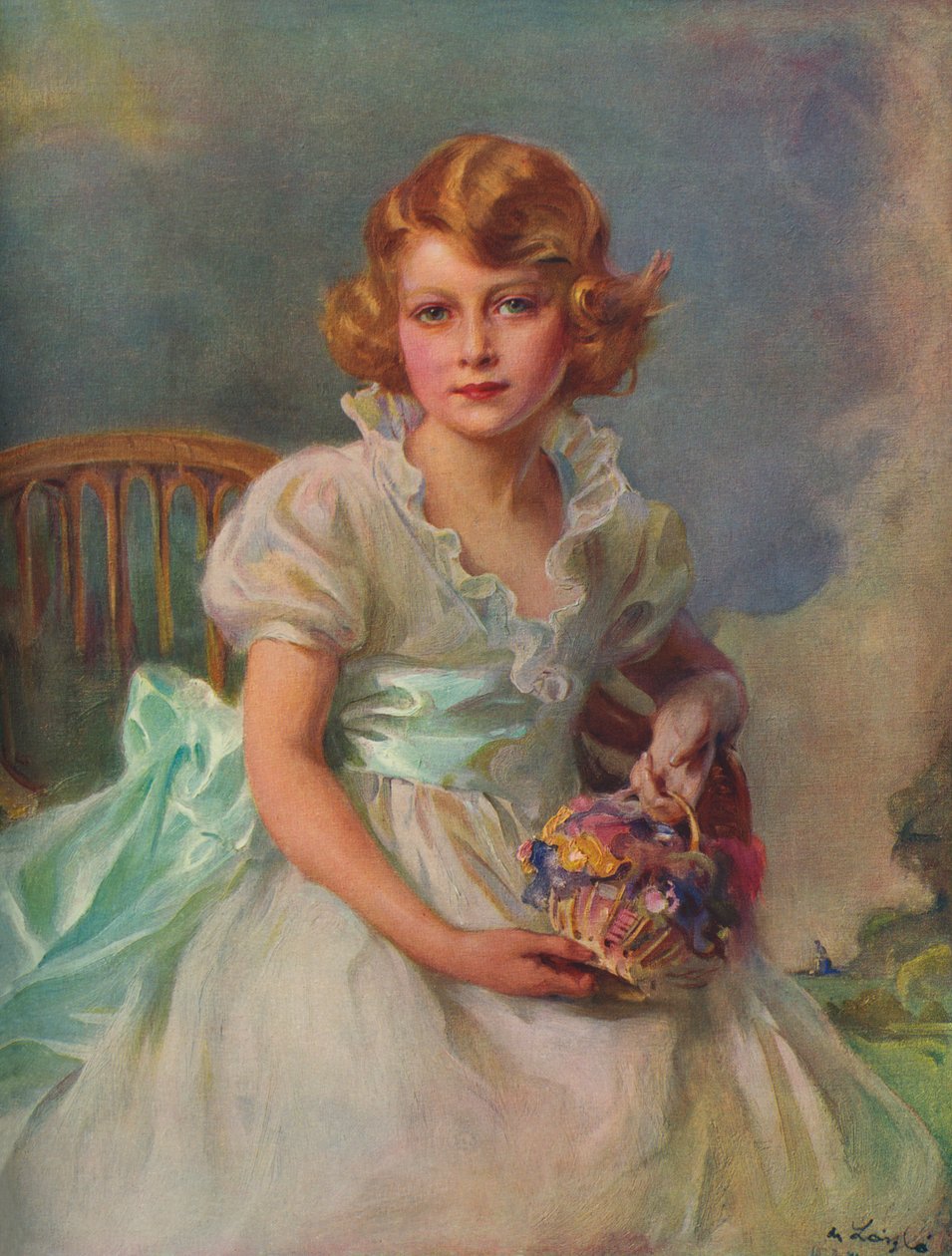 Portret księżniczki Elżbiety, później Elżbiety II autorstwa Philip Alexius de after Laszlo